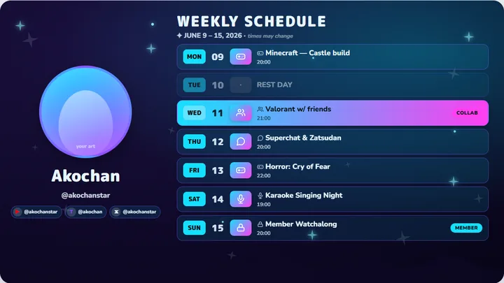 Cyberpunk neon เทมเพลตตารางไลฟ์