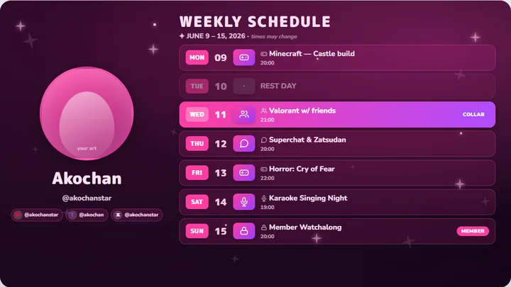 Reaper dark magenta เทมเพลตตารางไลฟ์